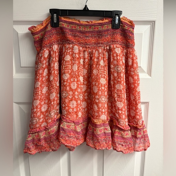 Anthropologie Boho Patterned Pull-On Skirt Size Large - Picture 2 of 4